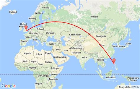 Flight Time from London, United Kingdom to Philippines .